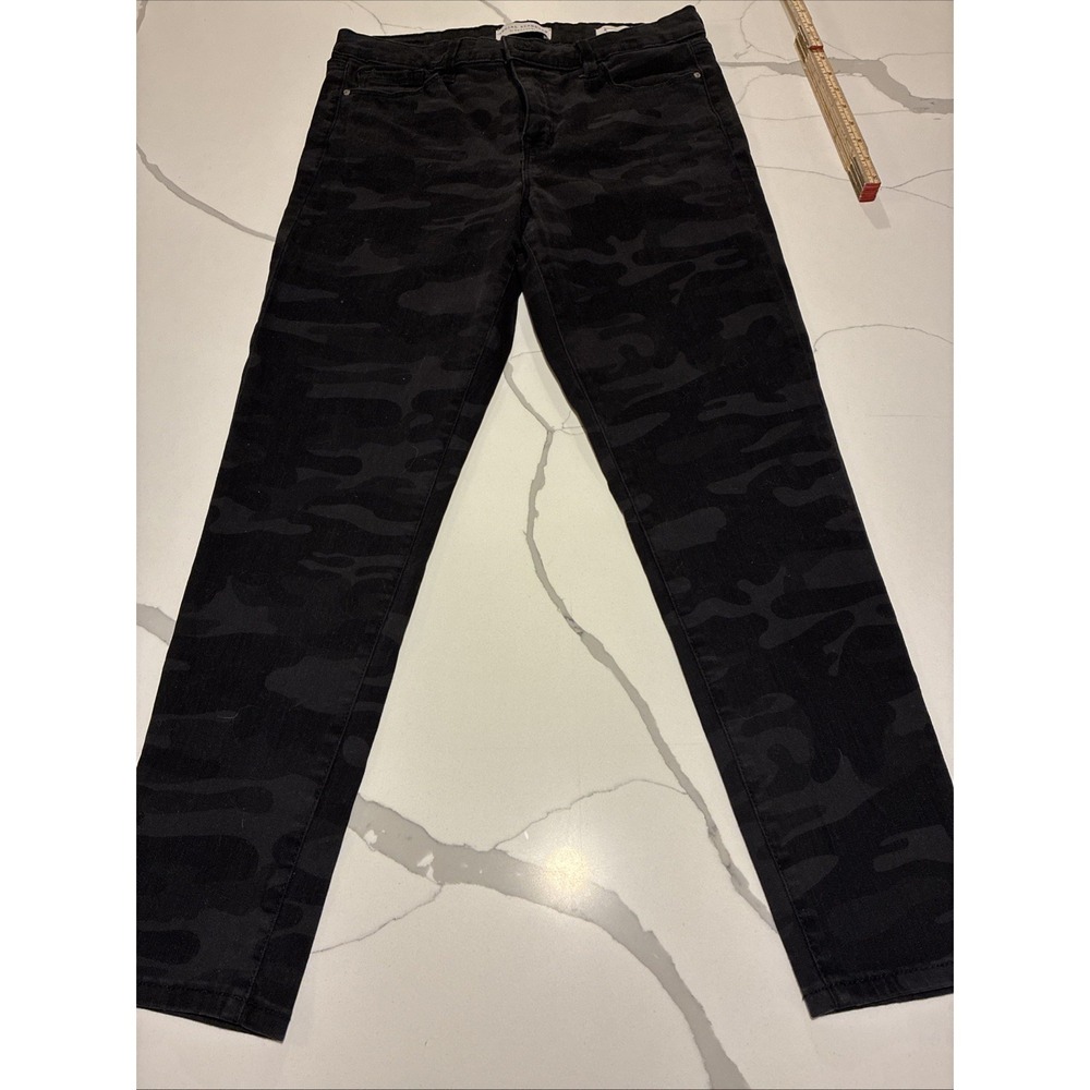 Social Standard by Sanctuary Womens Black Camo Mid-Rise Ankle Skinny Jean (10)